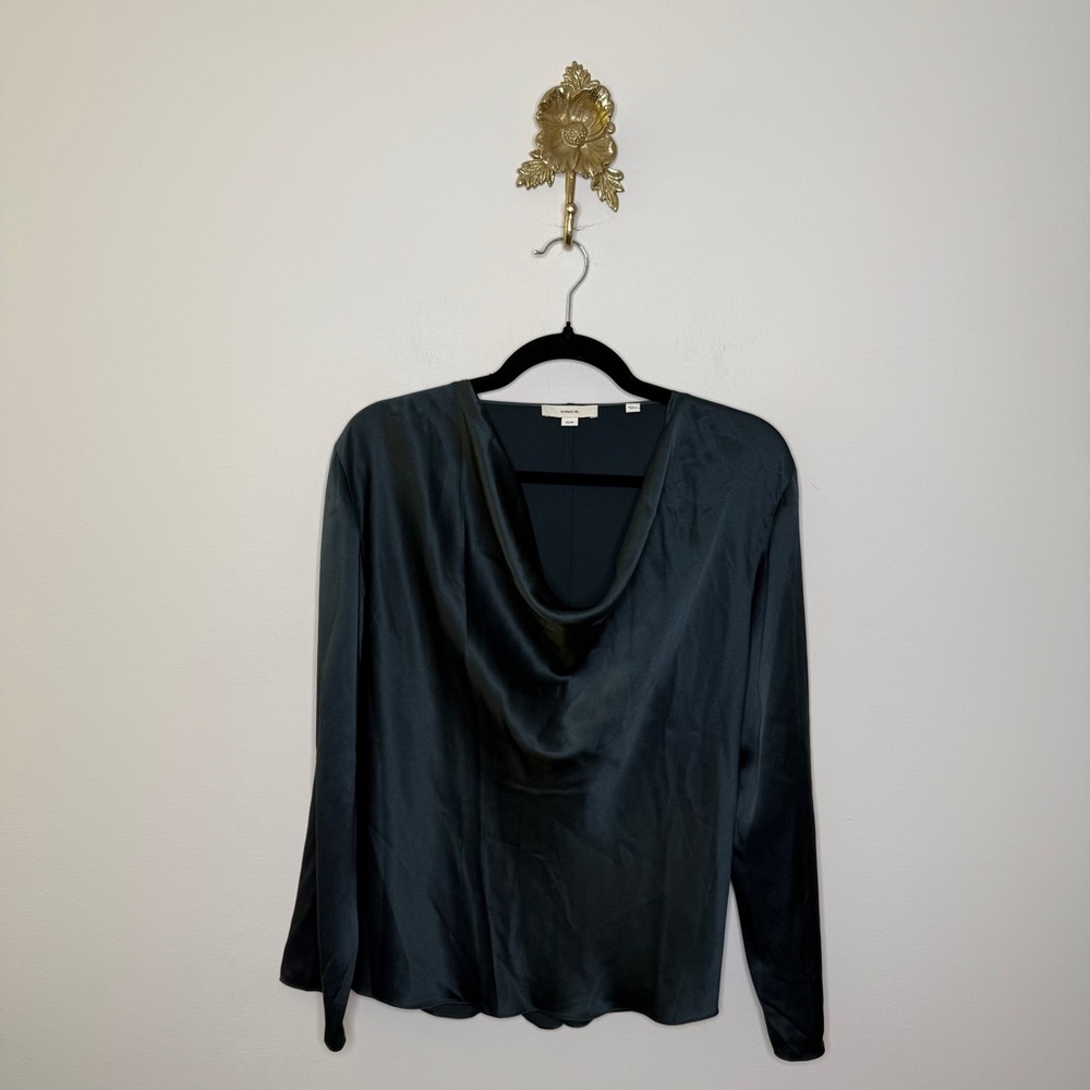 Vince Womens Cowl Neck Long Sleeve Blouse XS